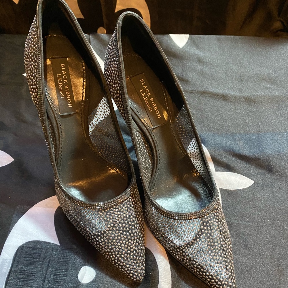 L. K. BENNETT BLACK LABEL BEADED HEEL